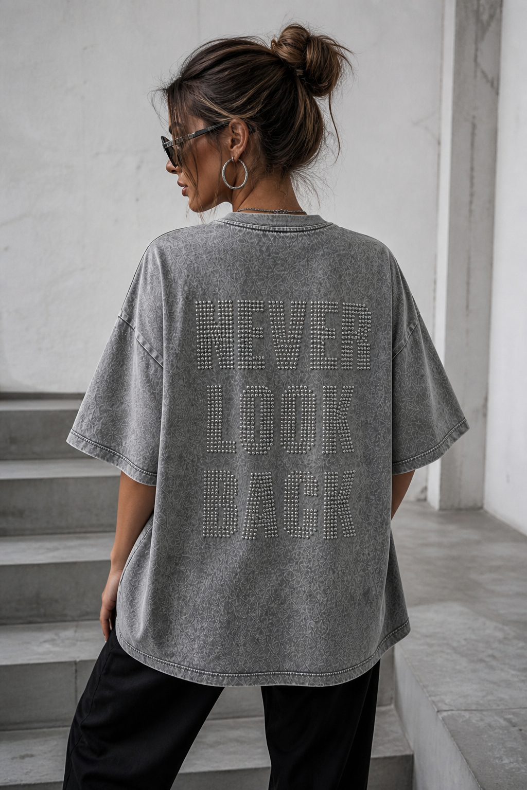 OVERSIZE GRAY ACID WASH