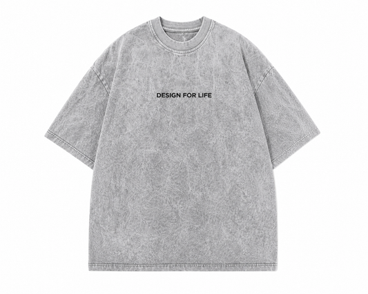 OVERSIZE GRAY ACID WASH