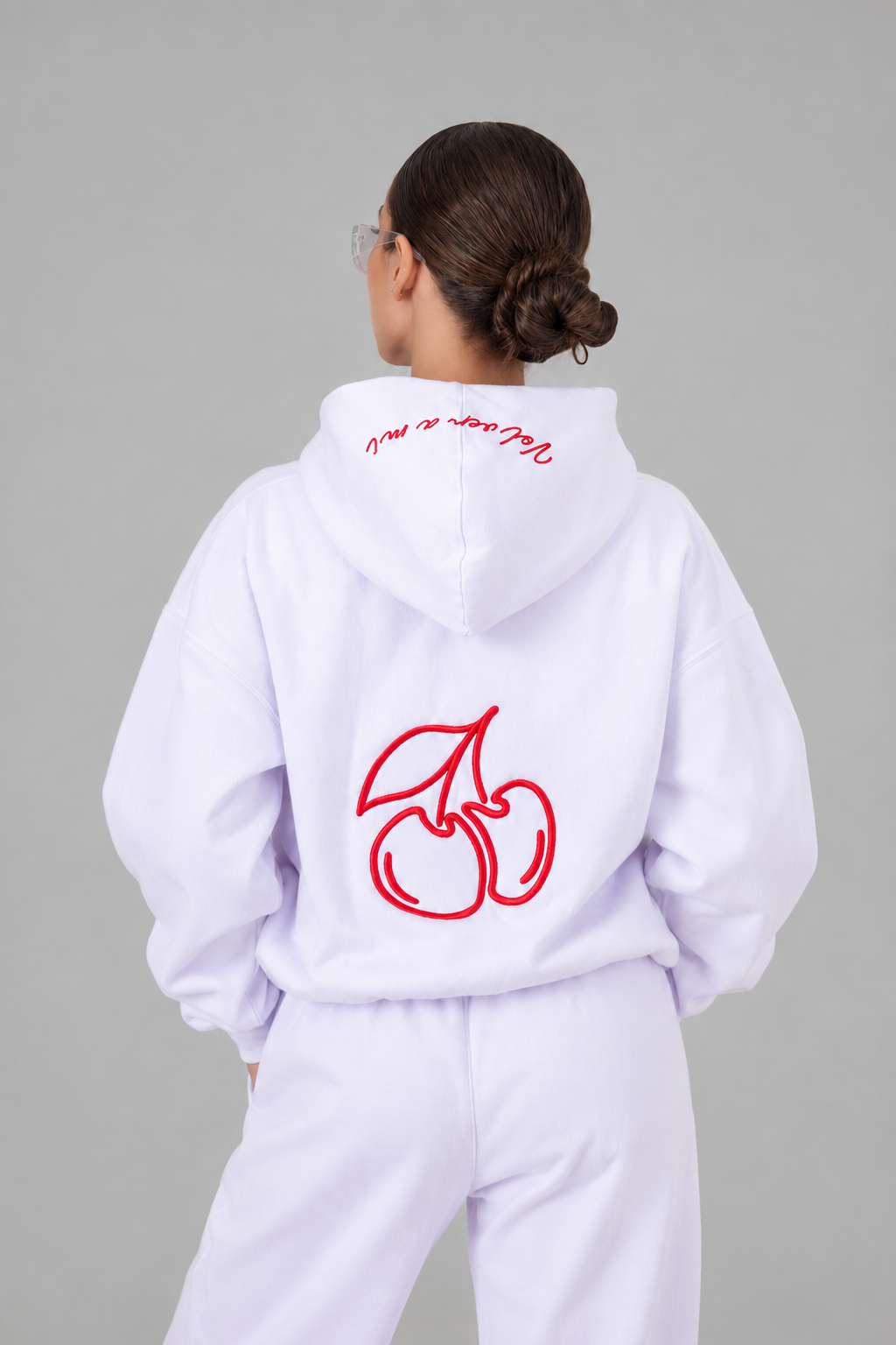 White Cherry Set Hoodie and Jogger